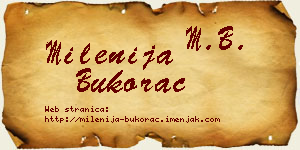 Milenija Bukorac vizit kartica